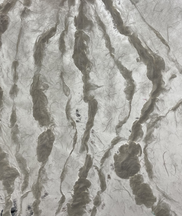 hanji paper with ridges and bumps resembling topography 