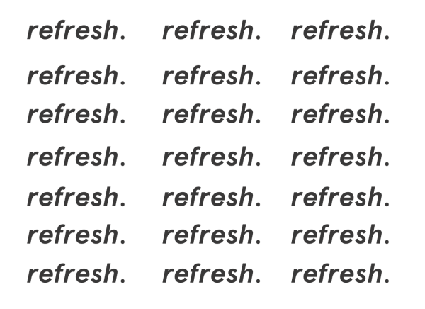 a repeating pattern of the bold and italicized refresh logo